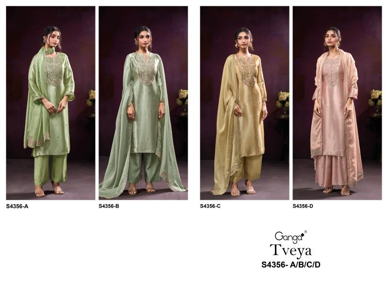 Ganga tveya 4356 wholesale dress materials for business